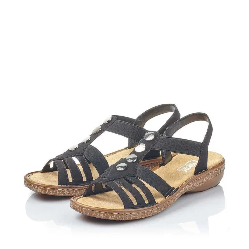 Rieker Damesandaler Med Stropper, Nat Sorte