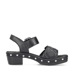 Rieker Damesandaler Med Stropper Asfalt Sort