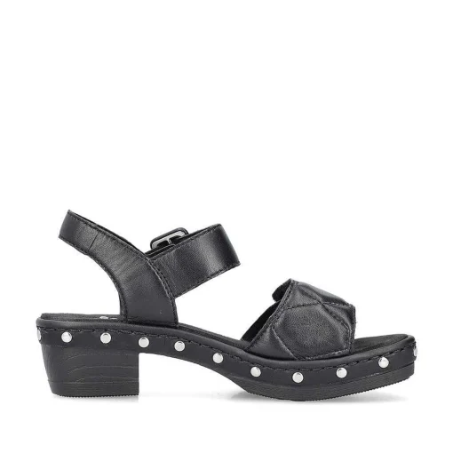 Rieker Damesandaler Med Stropper Asfalt Sort
