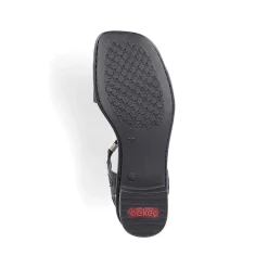 Rieker Damesandaler Med Stropper Asfalt Sort