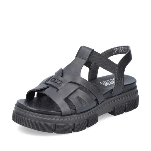 Rieker Damesandaler Med Stropper Asfalt Sort