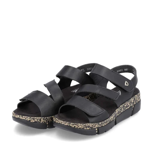 Rieker Damesandaler Med Stropper Asfalt Sort