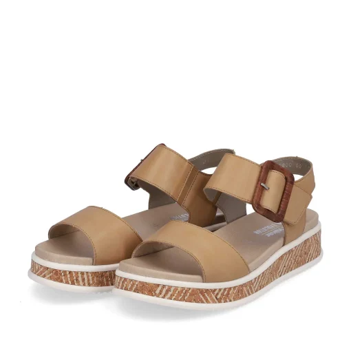 Rieker Damesandaler Med Stropper I Lerbeige