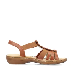 Rieker Damesandaler Med Stropper Karamelbrune
