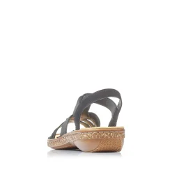 Rieker Damesandaler Med Stropper, Nat Sorte