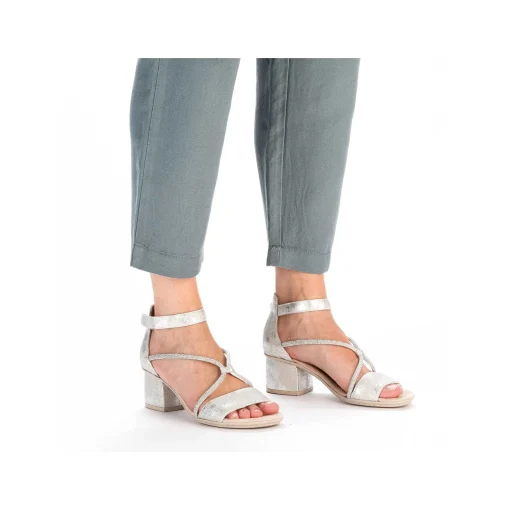 Rieker Damesandaler Med Stropper I Solv Metallic