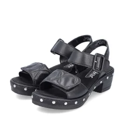 Rieker Damesandaler Med Stropper Asfalt Sort