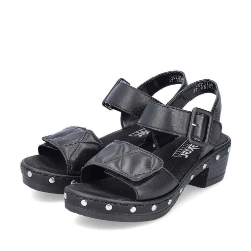 Rieker Damesandaler Med Stropper Asfalt Sort