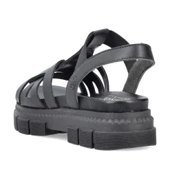 Rieker Damesandaler Med Stropper Asfalt Sort