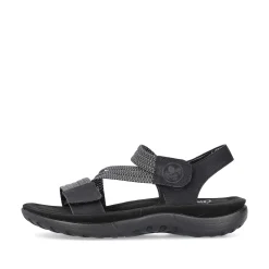 Rieker Damesandaler Med Stropper Asfalt Sort