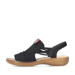 Rieker Damesandaler Med Stropper Asfalt Sort