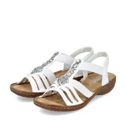 Rieker Damesandaler Med Stropper, Lilje Hvid