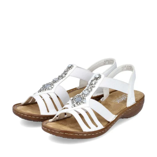 Rieker Damesandaler Med Stropper, Lilje Hvid