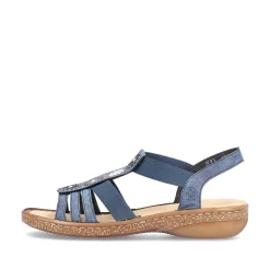 Rieker Damesandaler Med Stropper Marinebla