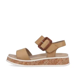 Rieker Damesandaler Med Stropper I Lerbeige