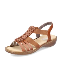 Rieker Damesandaler Med Stropper Karamelbrune