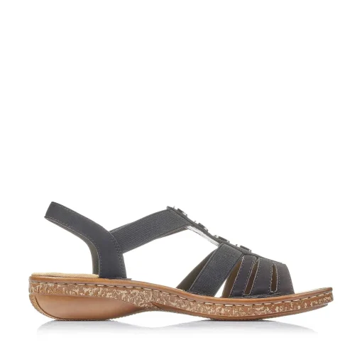 Rieker Damesandaler Med Stropper, Nat Sorte