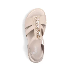 Rieker Damesandaler Med Stropper I Lys Beige