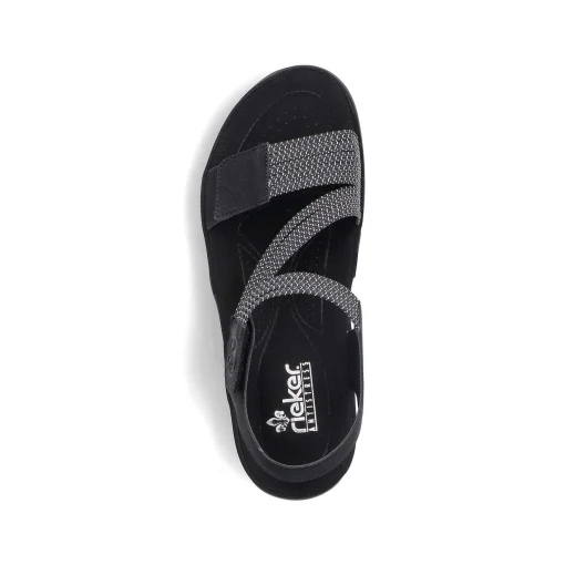 Rieker Damesandaler Med Stropper Asfalt Sort