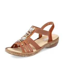 Rieker Damesandaler Med Stropper Karamelbrune