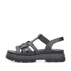 Rieker Damesandaler Med Stropper Asfalt Sort