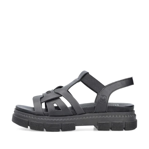 Rieker Damesandaler Med Stropper Asfalt Sort