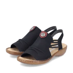 Rieker Damesandaler Med Stropper Asfalt Sort