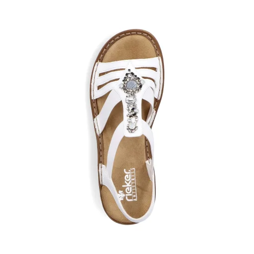 Rieker Damesandaler Med Stropper, Lilje Hvid