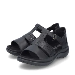Rieker Damesandaler Med Stropper I Blank Sort