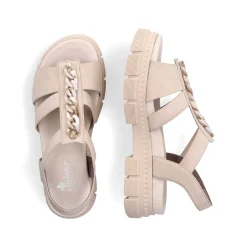 Rieker Damesandaler Med Stropper I Lys Beige