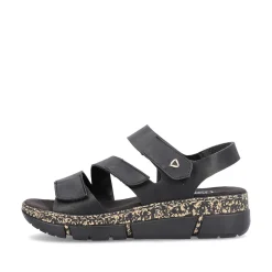 Rieker Damesandaler Med Stropper Asfalt Sort