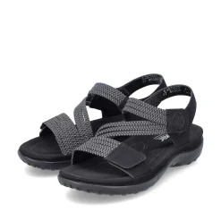 Rieker Damesandaler Med Stropper Asfalt Sort