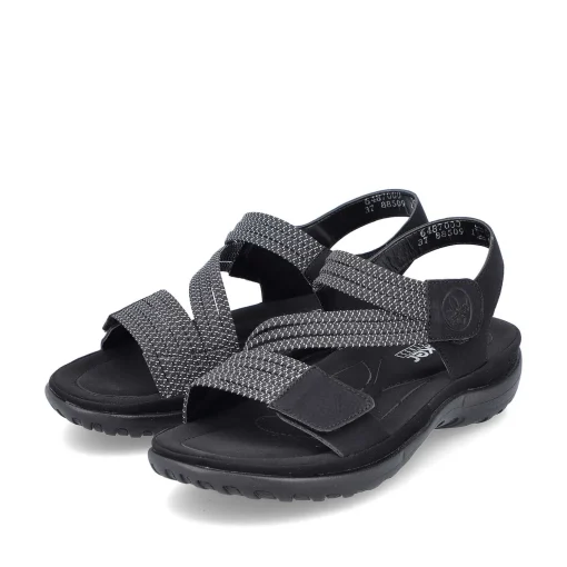 Rieker Damesandaler Med Stropper Asfalt Sort