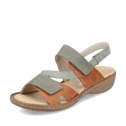 Rieker Damesandaler Med Stropper Gron Gra