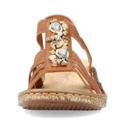 Rieker Damesandaler Med Stropper Karamelbrune