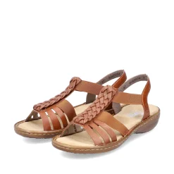 Rieker Damesandaler Med Stropper Karamelbrune