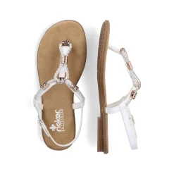 Rieker Damesandaler Med Stropper I Krystal Hvid
