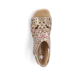 Rieker Damesandaler Med Stropper I Bronze Metallic
