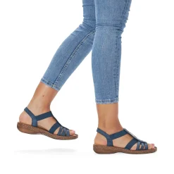 Rieker Damesandaler Med Stropper Marinebla