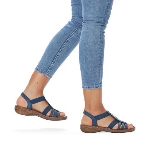 Rieker Damesandaler Med Stropper Marinebla
