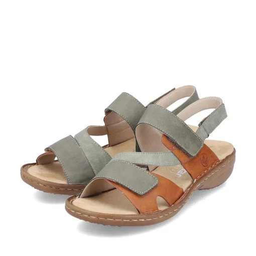 Rieker Damesandaler Med Stropper Gron Gra