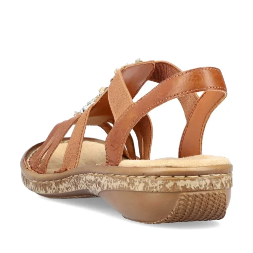 Rieker Damesandaler Med Stropper Karamelbrune