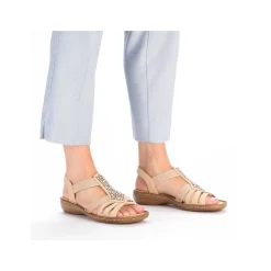 Rieker Damesandaler Med Stropper Lysebrune