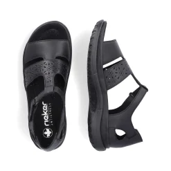 Rieker Damesandaler Med Stropper I Blank Sort
