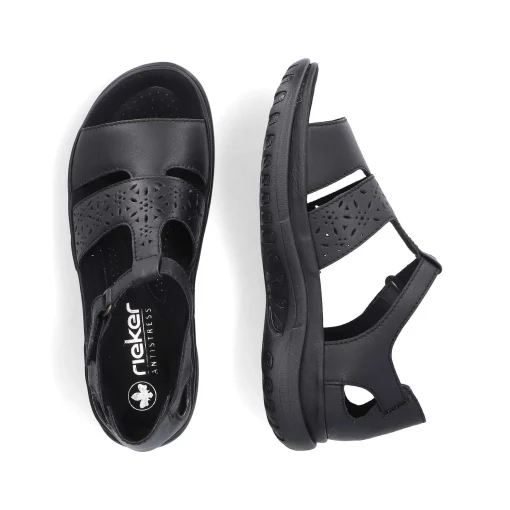 Rieker Damesandaler Med Stropper I Blank Sort