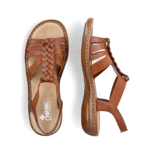 Rieker Damesandaler Med Stropper Karamelbrune