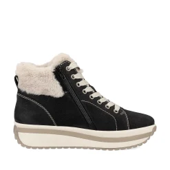 Rieker Damesneaker High Night Sort Cremebeige