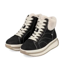 Rieker Damesneaker High Night Sort Cremebeige
