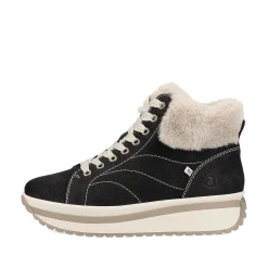 Rieker Damesneaker High Night Sort Cremebeige