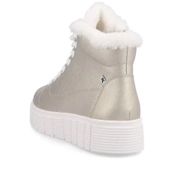 Rieker Damesneaker Hoj Glitter Guld Frost Hvid